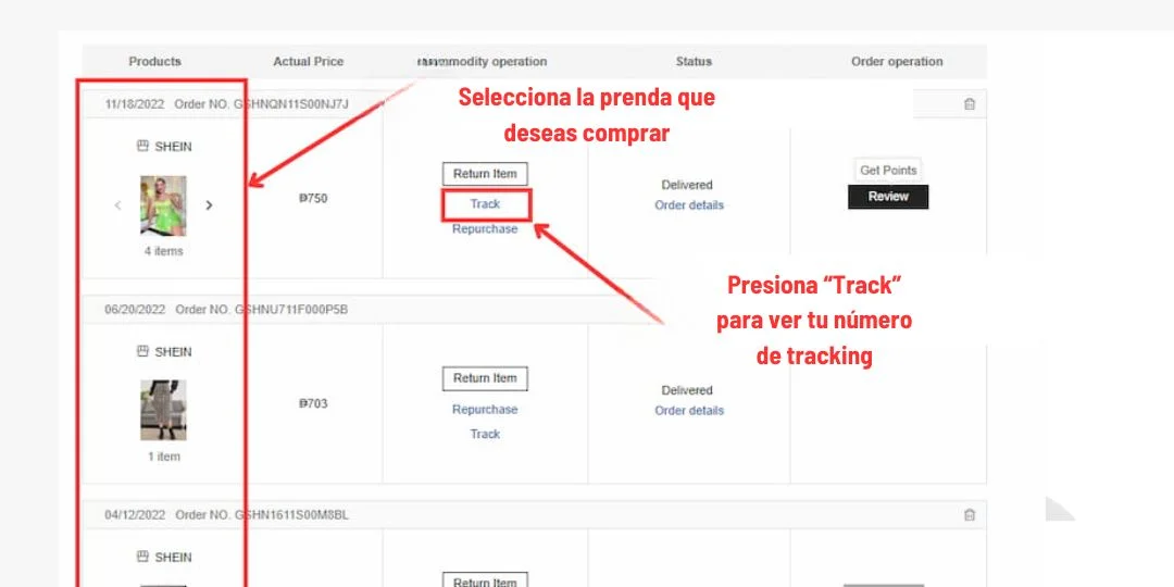 Rastreo de paquetes SHEIN: