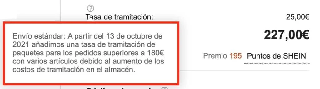 ¿Qué es la tasa de tramitación SHEIN y cómo eliminarla?