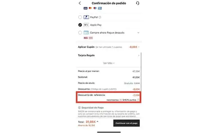Cómo usar un código de referencia SHEIN
